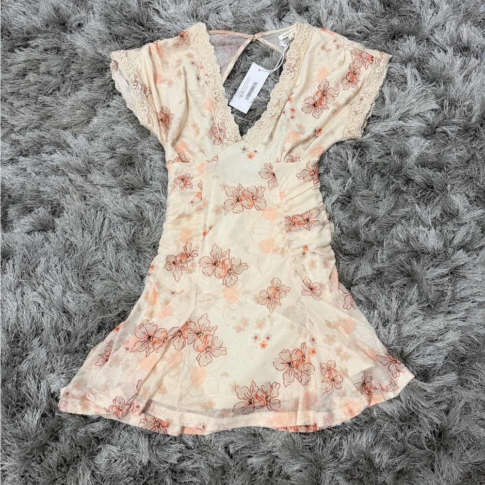 Baevely Dress with Peach Floral Print